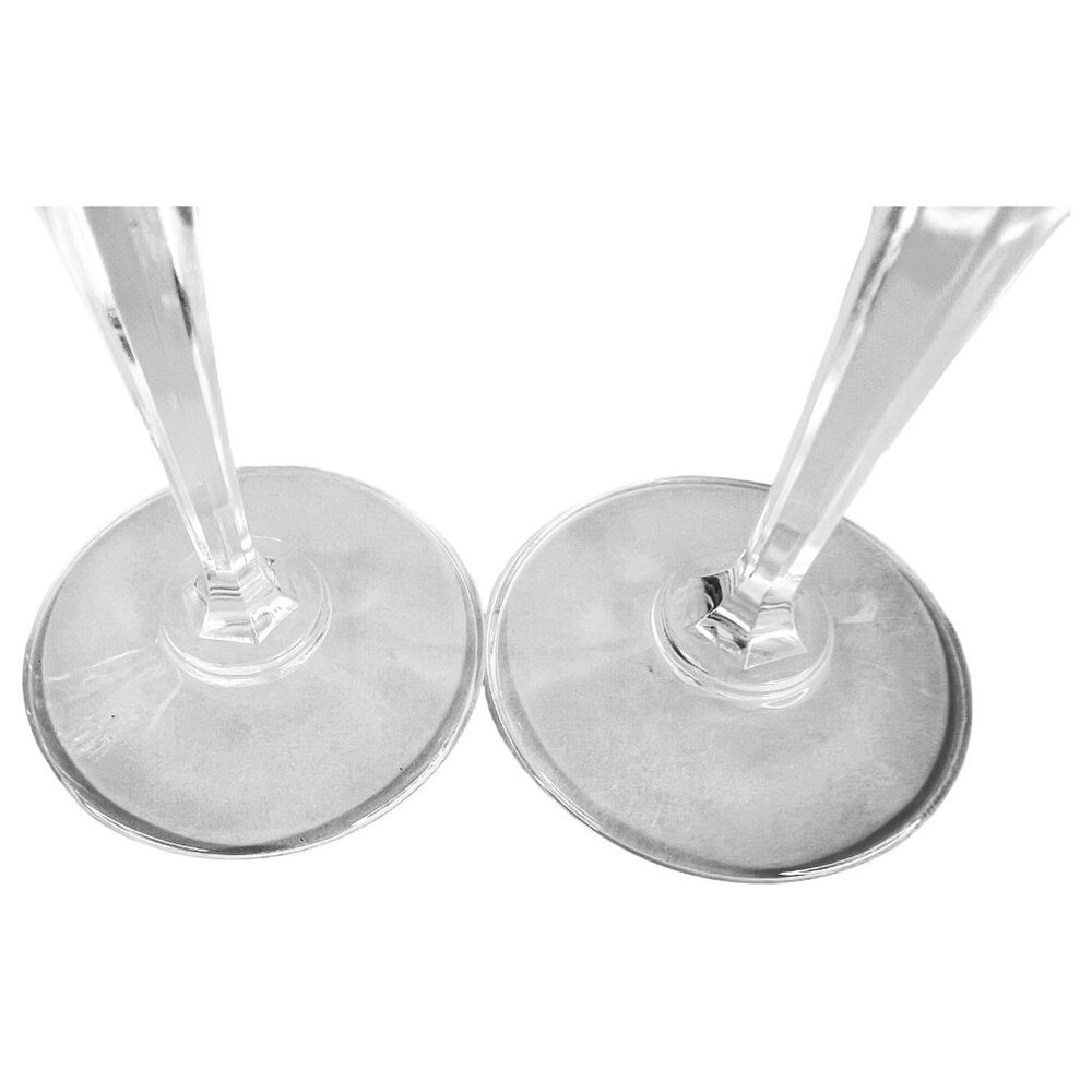 4 Clear Crystal St George American Heritage Fluted Champagne Flute Glass Set - Picture 7 of 8